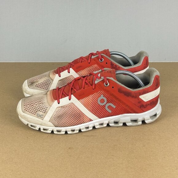 On Cloudflow Athletic Running Shoes Womens 9.5 Rust Red Orange Low Top Lace Up - Picture 1 of 11